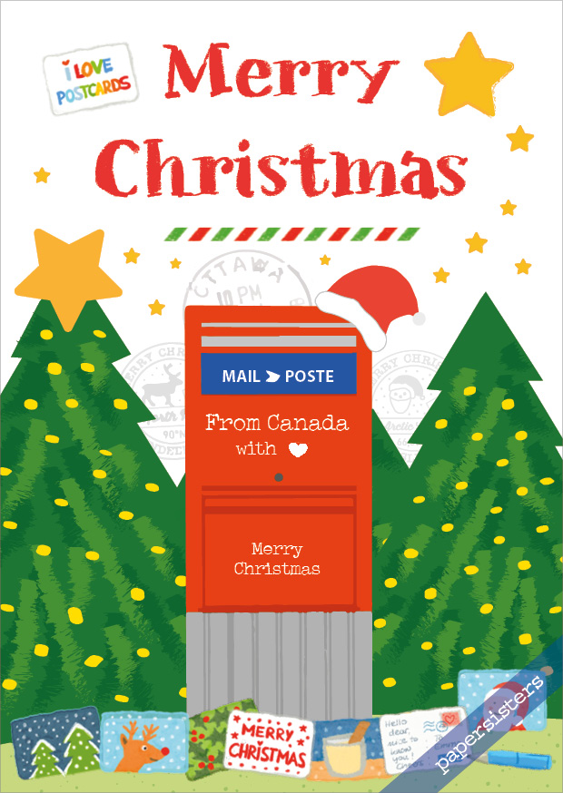 クリスマス Merry Christmas post card Postcard Merry Christmas Mailart No.8